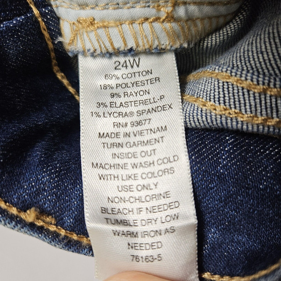 A.N.A Plus Size High Rise Distressed Raw Hem Skinny Jeans 24W Jeggings Stretch - Picture 16 of 16